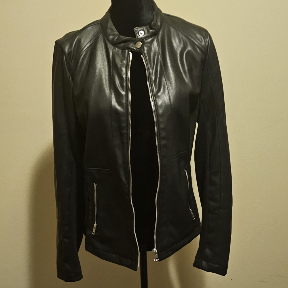 Black leather jacket